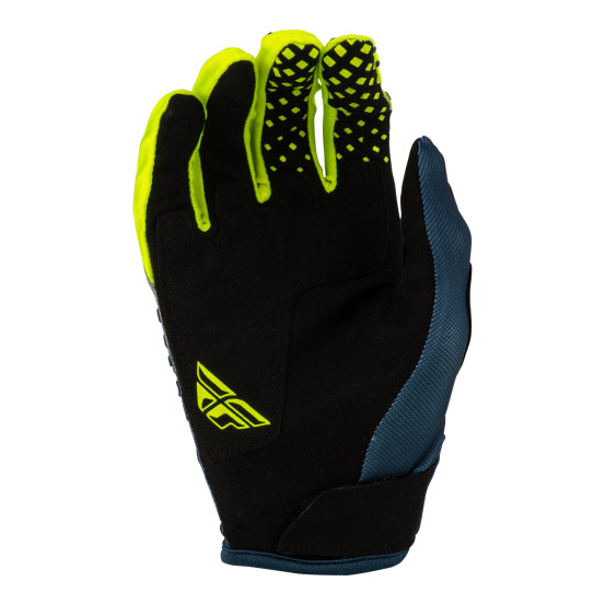 Gants cross Fly 2027 Kinetic Fade - Bleu marine Jaune fluo Blanc