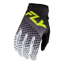 Gants cross Fly 2027 Kinetic Fade - Noir Blanc Jaune fluo