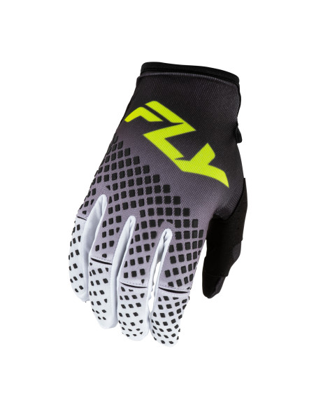 Gants cross Fly 2027 Kinetic Fade - Noir Blanc Jaune fluo