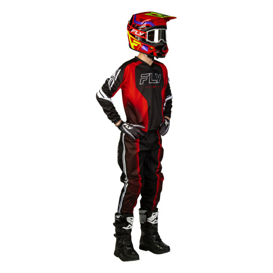 Maillot cross enfant Fly 2027 F-16 Raze - Noir Rouge Blanc