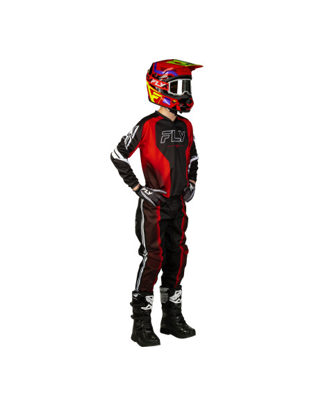 Maillot cross enfant Fly 2027 F-16 Raze - Noir Rouge Blanc