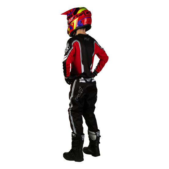Maillot cross enfant Fly 2027 F-16 Raze - Noir Rouge Blanc