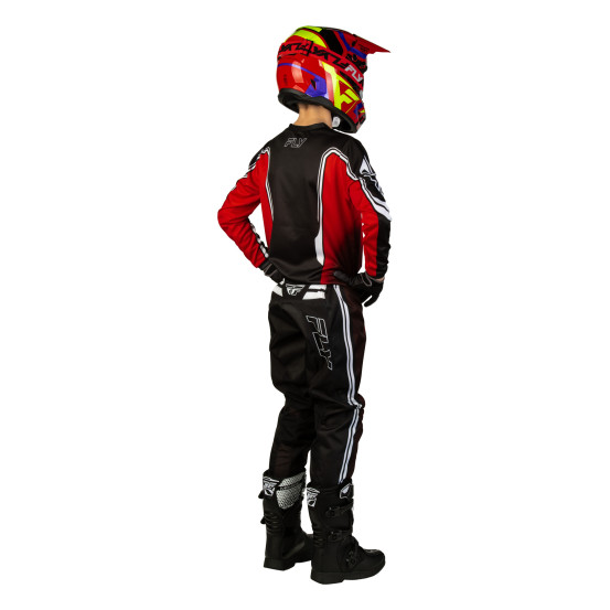 Maillot cross enfant Fly 2027 F-16 Raze - Noir Rouge Blanc
