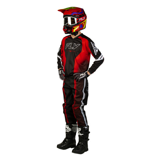 Maillot cross enfant Fly 2027 F-16 Raze - Noir Rouge Blanc