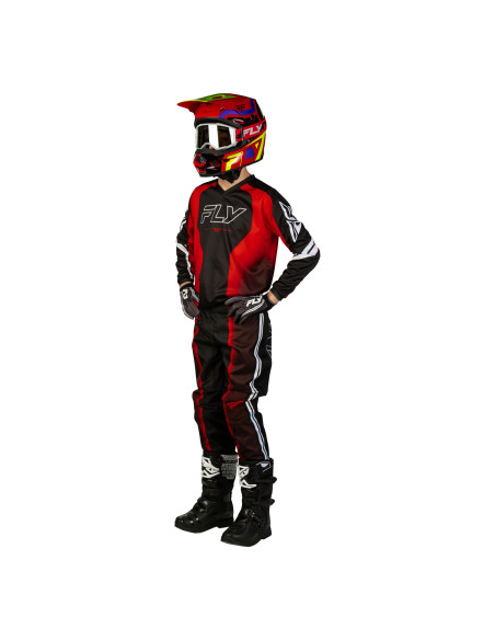 Maillot cross enfant Fly 2027 F-16 Raze - Noir Rouge Blanc