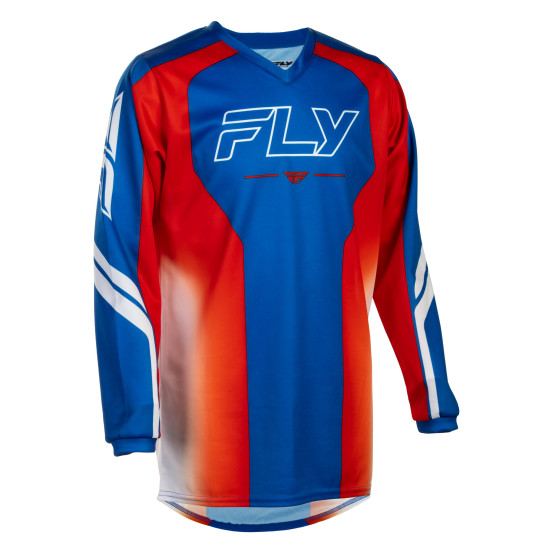 Maillot cross enfant Fly 2027 F-16 Raze - Rouge Blanc Bleu