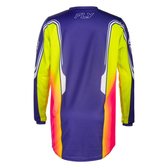 Maillot cross enfant Fly 2027 F-16 Raze - Violet Rouge Jaune