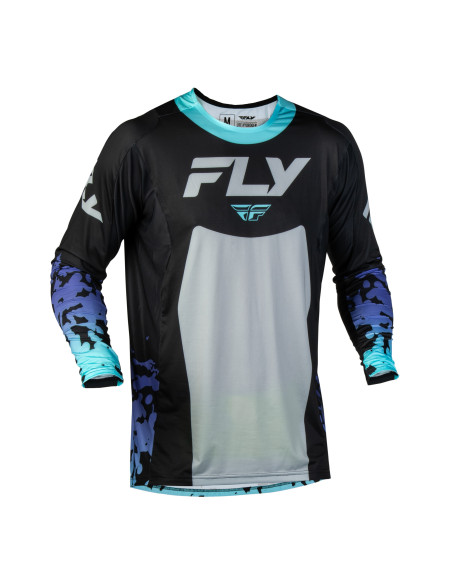 Maillot cross enfant Fly 2027 Lite Flake - Noir Gris Multicolore