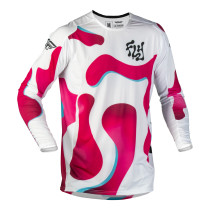 Maillot cross enfant Fly 2027 Lite Vibe - Blanc Rose Bleu