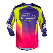 Maillot cross Fly 2027 F-16 Raze - Violet Rouge Jaune