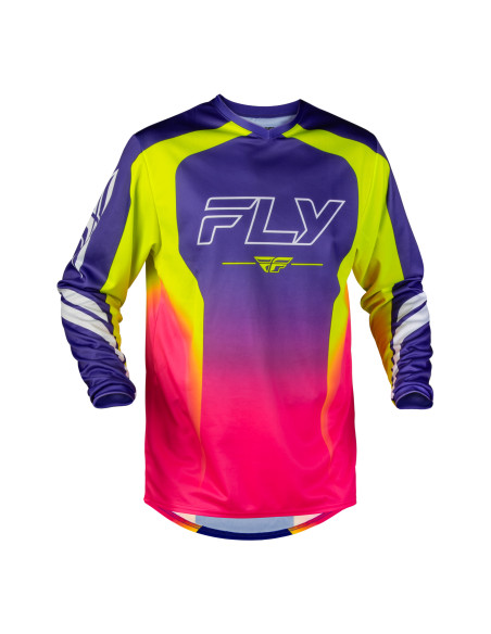Maillot cross Fly 2027 F-16 Raze - Violet Rouge Jaune