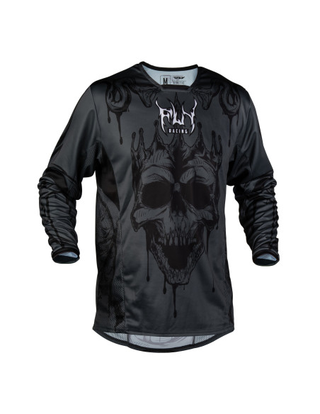 Maillot cross Fly 2027 Kinetic Dark Series - Gris Noir