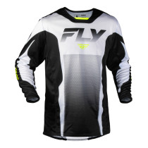 Maillot cross Fly 2027 Kinetic Fade - Blanc Noir Jaune fluo