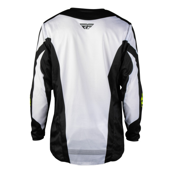 Maillot cross Fly 2027 Kinetic Fade - Blanc Noir Jaune fluo