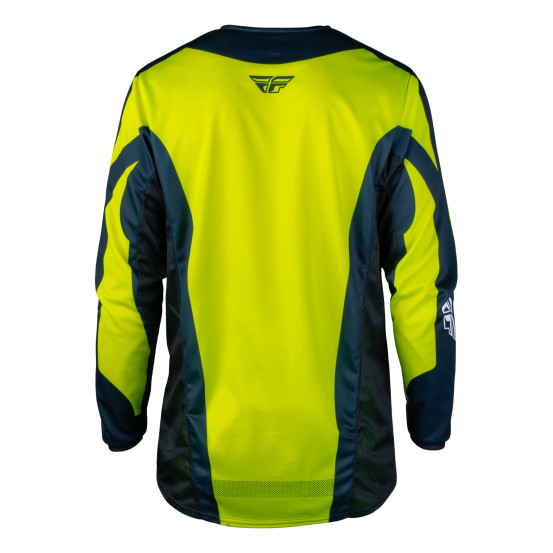 Maillot cross Fly 2027 Kinetic Fade - Jaune fluo Bleu Blanc