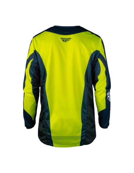 Maillot cross Fly 2027 Kinetic Fade - Jaune fluo Bleu Blanc