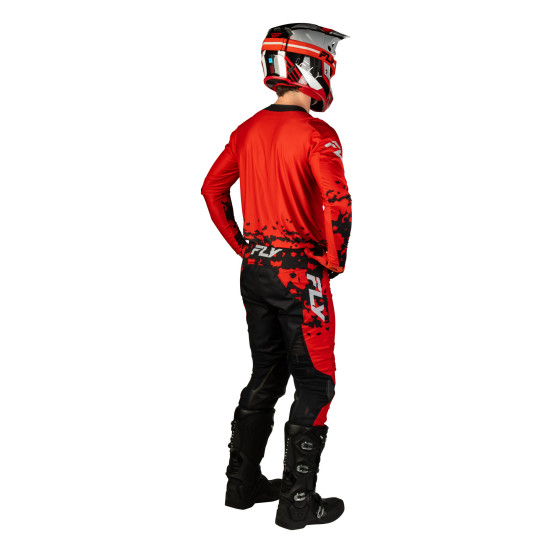 Maillot cross Fly 2027 Lite Flake - Rouge Gris Noir