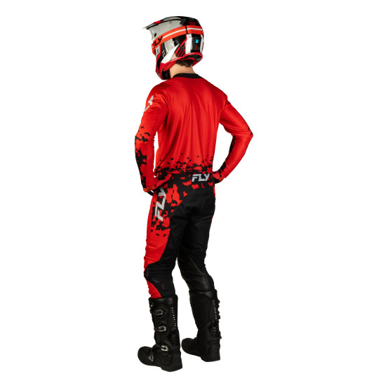 Maillot cross Fly 2027 Lite Flake - Rouge Gris Noir