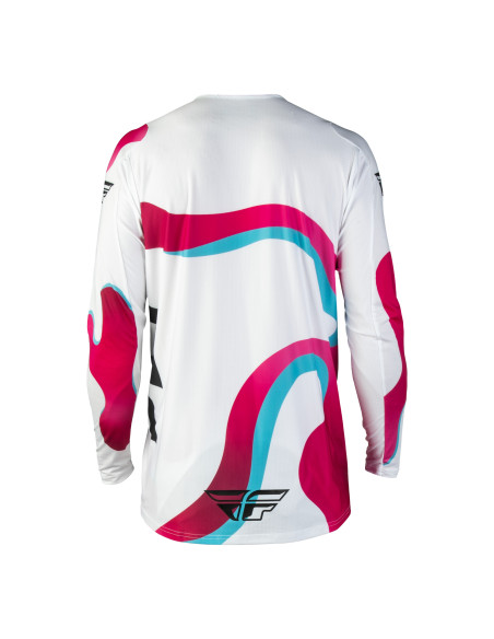 Maillot cross Fly 2027 Lite Vibe - Blanc Rose Bleu