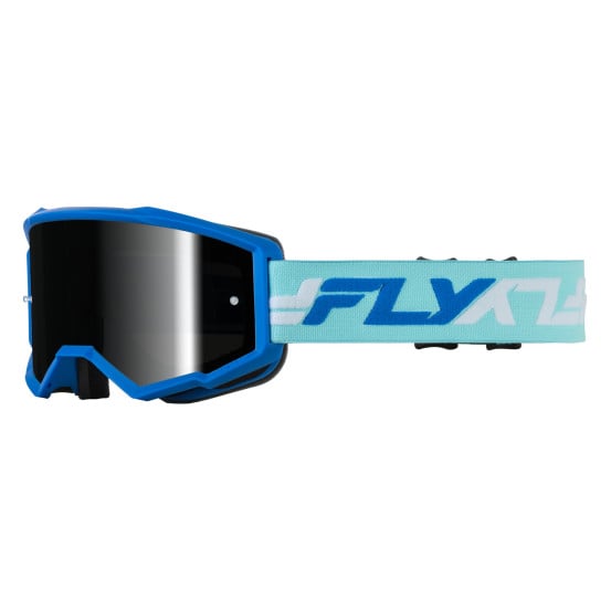 Masque cross Fly 2027 Zone écran irridium noir fumé - Bleu Blanc