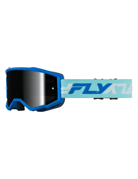 Masque cross Fly 2027 Zone écran irridium noir fumé - Bleu Blanc