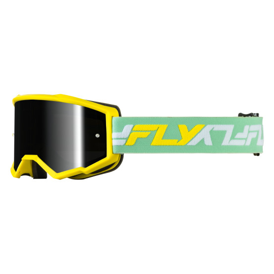 Masque cross Fly 2027 Zone écran irridium noir fumé - Jaune Vert