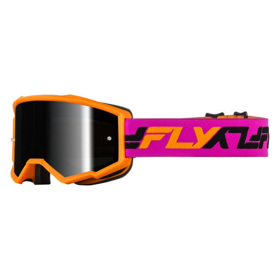 Masque cross Fly 2027 Zone écran irridium noir fumé - Orange Rose