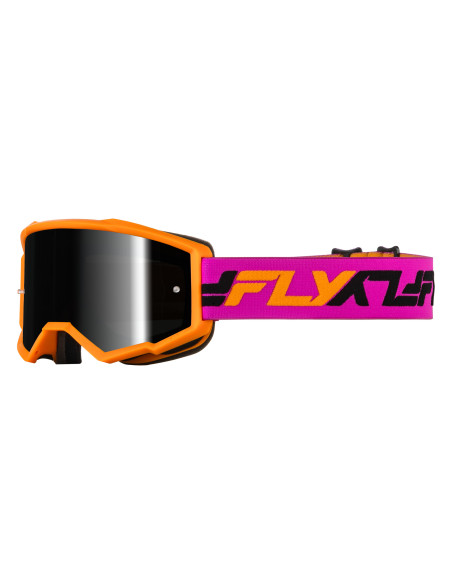 Masque cross Fly 2027 Zone écran irridium noir fumé - Orange Rose
