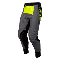 Pantalon cross enfant Fly 2027 Lite Flake - Gris Jaune fluo Noir