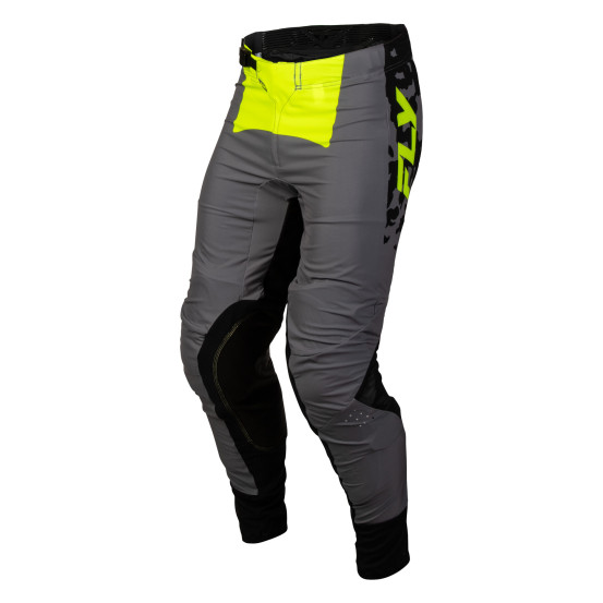 Pantalon cross enfant Fly 2027 Lite Flake - Gris Jaune fluo Noir