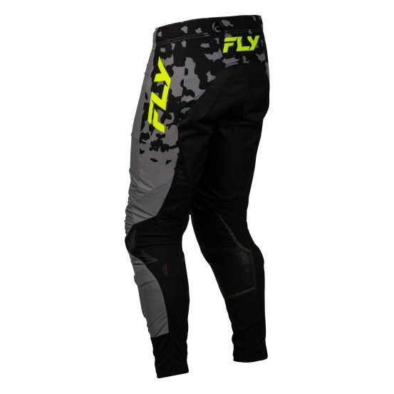 Pantalon cross enfant Fly 2027 Lite Flake - Gris Jaune fluo Noir