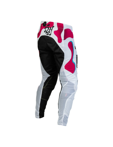 Pantalon cross enfant Fly 2027 Lite Vibe - Blanc Rose Bleu