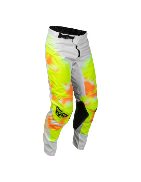 Pantalon cross Fly 2027 Kinetic Blur - Blanc Jaune fluo Orange