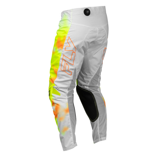 Pantalon cross Fly 2027 Kinetic Blur - Blanc Jaune fluo Orange