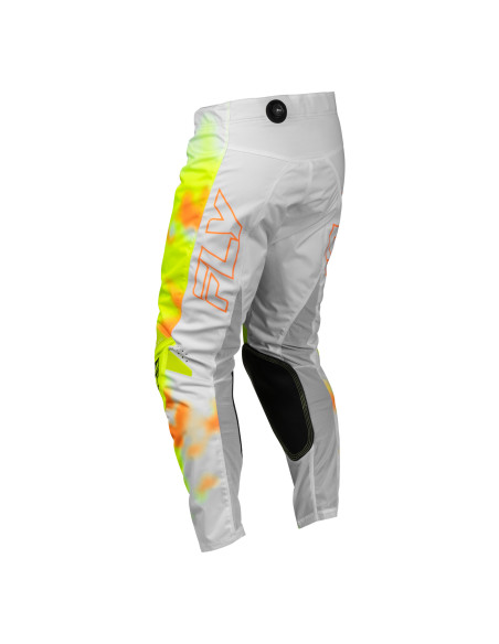 Pantalon cross Fly 2027 Kinetic Blur - Blanc Jaune fluo Orange