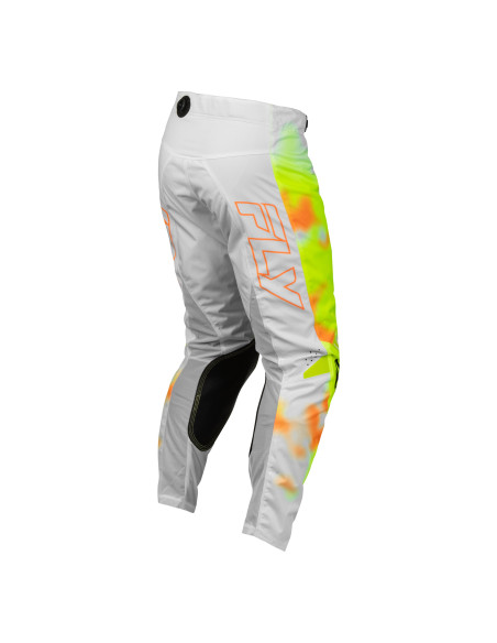 Pantalon cross Fly 2027 Kinetic Blur - Blanc Jaune fluo Orange