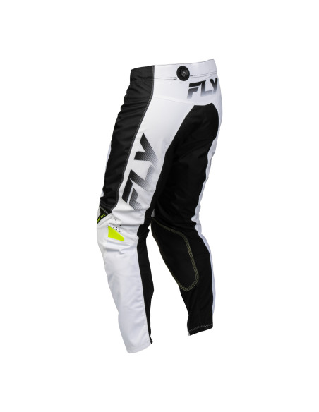 Pantalon cross Fly 2027 Kinetic Fade - Blanc Noir Jaune fluo