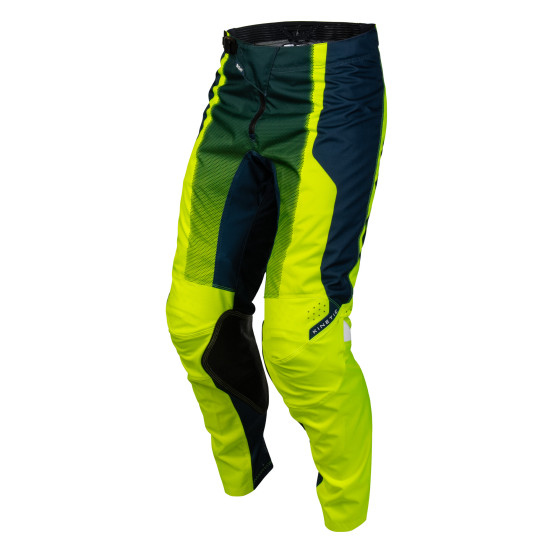 Pantalon cross Fly 2027 Kinetic Fade - Jaune fluo Bleu Blanc
