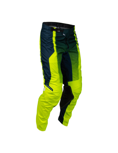 Pantalon cross Fly 2027 Kinetic Fade - Jaune fluo Bleu Blanc