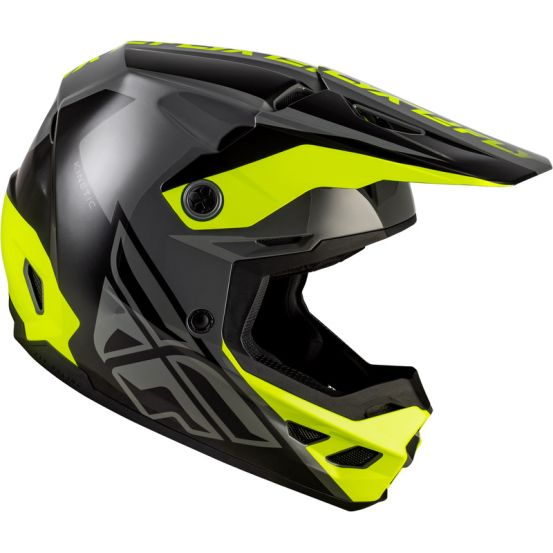 Casque cross Fly 2027 Kinetic Crest - Gris Noir Jaune fluo