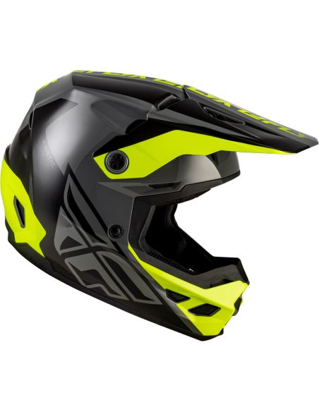Casque cross Fly 2027 Kinetic Crest - Gris Noir Jaune fluo