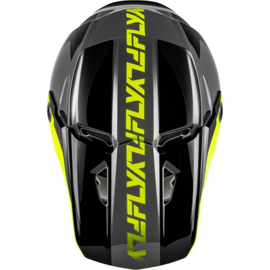 Casque cross Fly 2027 Kinetic Crest - Gris Noir Jaune fluo