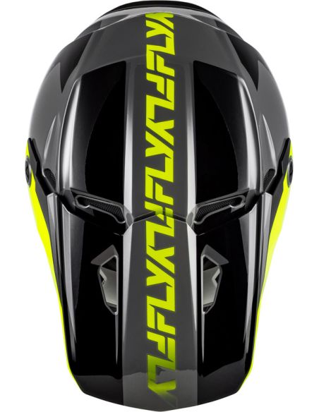Casque cross Fly 2027 Kinetic Crest - Gris Noir Jaune fluo