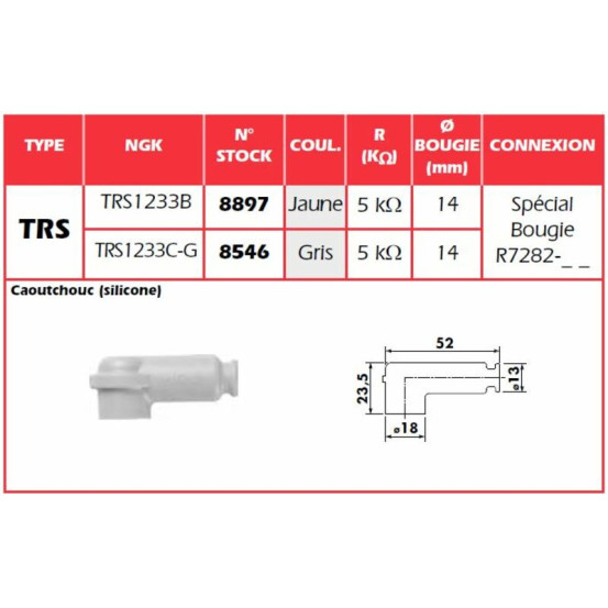 Capuchon antiparasite NGK TRS1233B