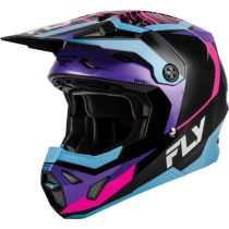 Casque cross enfant Fly 2027 Formula CP Charge - Noir Violet Rose Bleu