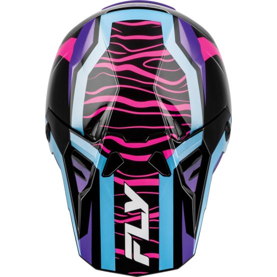 Casque cross enfant Fly 2027 Formula CP Charge - Noir Violet Rose Bleu