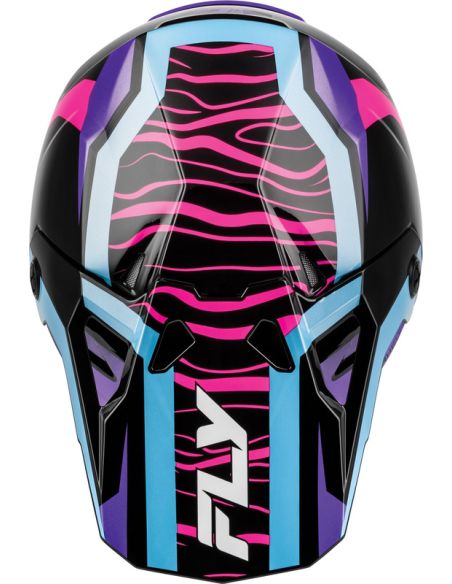 Casque cross enfant Fly 2027 Formula CP Charge - Noir Violet Rose Bleu