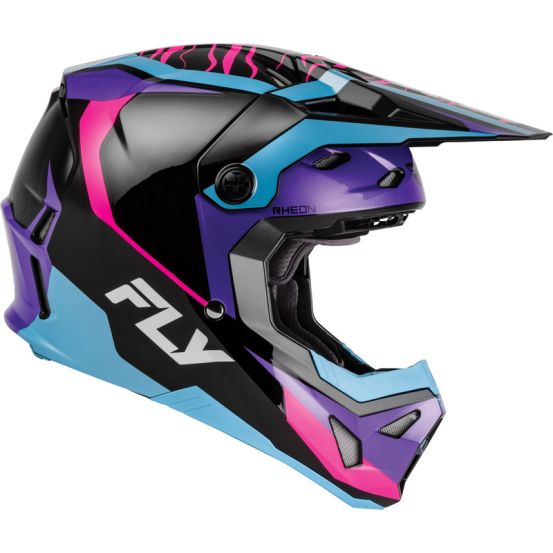 Casque cross enfant Fly 2027 Formula CP Charge - Noir Violet Rose Bleu
