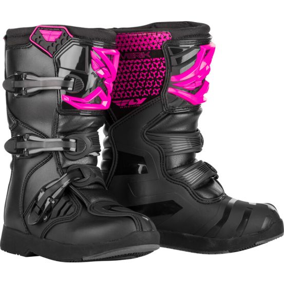 Bottes cross enfant Fly Maverik - Rose Noir