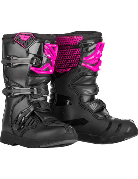 Bottes cross enfant Fly Maverik - Rose Noir